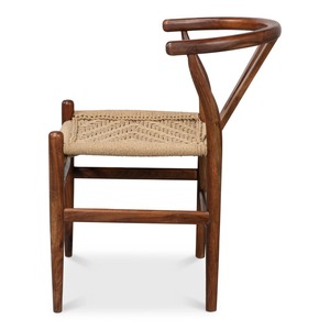 Silla de Comedor de Madera de Teca Ecológica de Alta Calidad con Respaldo y Asiento de Cordón de Papel Tejido a Mano, Estilo Escandinavo Moderno para Hostelería - Product Image 4