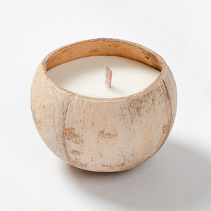 Bougie en cire de coco et de soja, coquille de coco naturelle, parfumée, éclairage d'ambiance pour chambre et salle à manger - Product Image 1