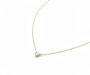 Collar con Colgante de Diamante Corte Pera para Mujer, Cadena de Serpiente de Oro de 10K, Joyería Minimalista para Uso Diario - Product Image 2