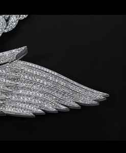 Colgante de Ala de Ángel Grabado en Plata 925, Joyería Hip Hop, Pasa Prueba de Diamante, Colgante de Moissanita VVS, Colgante con Dijes Iced Out - Product Image 2