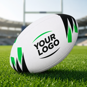 Balón de Rugby Personalizado con Logotipo, Impresión de Identidad de Marca de Equipo, Balón de Rugby de Entrenamiento y Partido de Caucho Sintético de Alta Calidad - Product Image 6