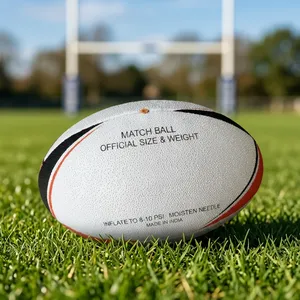 Premium Quality Synthetic Rubber Rugby Match <b>Ball</b>, Custom Logo, Durable Match Grade Performance <b>Ball</b> For Youth & Adults Ages 14+ - Product Image 2