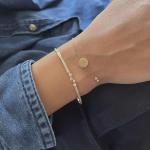 VB-999SR Bracelet jonc manchette tendance en or 14K, couleur EF, VS 0.60CTW, serti de 85 diamants de laboratoire ronds délicats, en or recyclé - Product Image 5