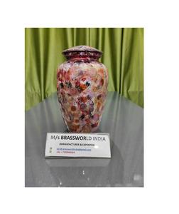 อลูมิเนียมมือวาดชิ้นเอกโกศสำหรับมนุษย์ขี้เถ้าศพอุปกรณ์ BRASSWORLD อินเดีย - Product Image 1