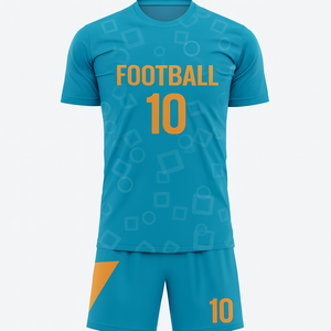 Camiseta de Fútbol Azul de Manga Corta para Hombre, Cuello Redondo, Poliéster que Absorbe la Humedad, Ropa Deportiva para Todas las Temporadas, Diseño con Números de Equipo - Product Image 2