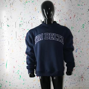 Sweat-shirt à col montant BLEU, 100% coton, avec broderie appliquée BLEU, col large, URBAN PRODUCTIONS - Product Image 3