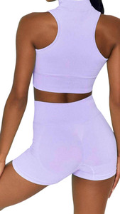 Conjunto Deportivo de 2 Piezas para Mujer, Nuevo Modelo 2026, Personalizado, Bra Deportivo y Pantalones Cortos de Cintura Alta, Ropa Deportiva para Gimnasio - Product Image 2