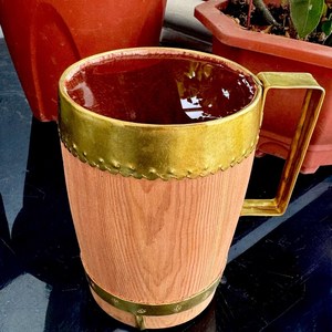 Taza de Cerveza de Madera Estilo Vintage, Hecha a Mano, Taza de Cerveza de Madera con Asa Resistente para Pub, Taberna, Restaurante - Product Image 2