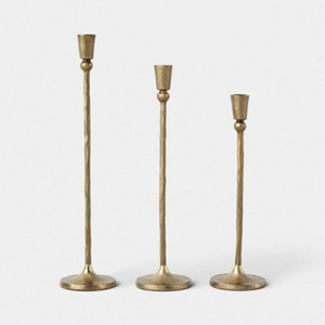 <b>Brass</b> <b>Candlestick</b> Holder Set Three Tiered Taper Holders Durable Metal Home Decoration Gold Finish Candle Holder Decor - Product Image 1