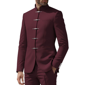 Chaqueta Tradicional Bávara para Hombre, Estilo Trachten Alemán, Cuello Alto, Cierre Decorativo Tipo Rana, Ropa Formal Alpina - Product Image 2
