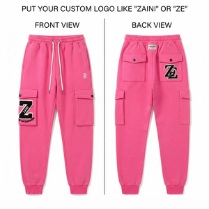 Pantalones Deportivos para Hombre, 400 GSM, Tela Twill, Ecológicos, Transpirables, de Secado Rápido, Color Rosa, Fabricación OEM ODM - Product Image 1