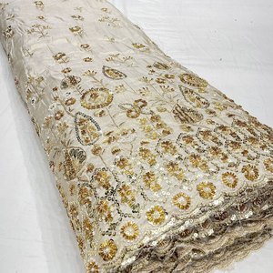 ผ้าฝ้ายปักลายหรูหราสำหรับชุดเดรสสั่งตัด ชุดราตรีสุดหรู และแฟชั่นงานเลี้ยง พร้อมบริการ OEM - Product Image 4