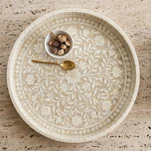 Bandeja de Servir Decorativa de Lujo Moderna y Elegante con Incrustaciones de Madreperla Ecológica para Uso en el Hogar, Hoteles y Restaurantes - Product Image 1