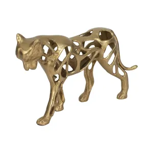 Sculpture florale en métal contemporaine de luxe, œuvre d'art artisanale pour la décoration intérieure, aluminium plaqué or de luxe - Product Image 6