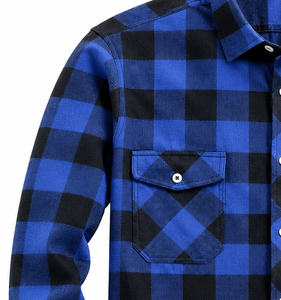 Chemise de travail en flanelle pour homme, 100% coton, durable, séchage rapide, respirante, manches longues, à carreaux, boutonnée, pour le travail en extérieur, le camping, les occasions décontractées - Product Image 4