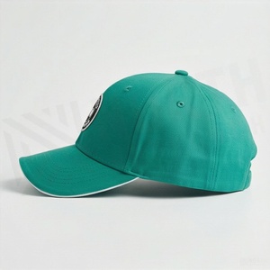 Casquette de baseball verte à 6 panneaux de marque OWU, ajustable, unisexe, en sergé de coton, avec logo brodé, style décontracté - Product Image 3