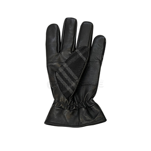 <b>Winter</b> Leather <b>Gloves</b> Black Checked Wool Tweed <b>Men's</b> Casual Fashion Outdoor Cold Weather Wear Leather <b>Gloves</b> - Product Image 2