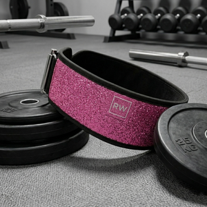 Ceinture de musculation rose pailletée RW avec boucle réglable, soutien lombaire unisexe pour l'entraînement de force - Product Image 6