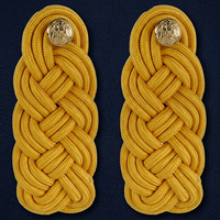 Épaulettes de grade pour hommes, broderie dorée, en tissu noir, insignes d'uniforme, taille adulte, accessoires d'uniforme