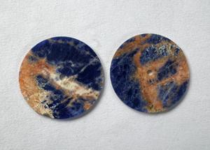 Sodalita natural pulida, azul, redonda, plana, de 31.5 mm, piedra preciosa suelta para la fabricación de joyas, sin perforación, 1 mm - Product Image 2
