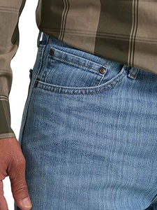 Jean en denim coupe bootcut pour homme, coupe slim, léger, infroissable, avec confort extensible et design classique - Product Image 5