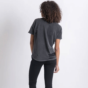T-shirt blanc oversize pour femme avec imprimé étoile en strass, épaules tombantes, col rond, coupe ample, printemps-été, chemises en strass - Product Image 6