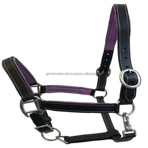 Double <b>Stitched</b> Black Premium Leather Horse Halter in All Custom Sizes Colors and Adjustable Nickel Plated Brass <b>Accessories</b> - Product Image 4
