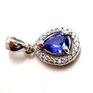Pendentif Solitaire Poire en Tanzanite Naturelle, Argent Sterling 925, Pierre de Naissance de Décembre, Cadeau d'Anniversaire - Product Image 5