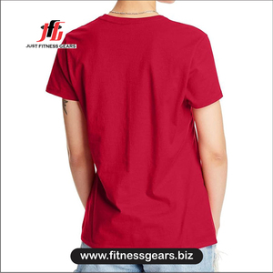 <b>Red</b> Crew Neck Short Sleeve T-Shirt 100% Cotton Solid Color Breathable Casual Wear Spring Summer Unisex - Product Image 3