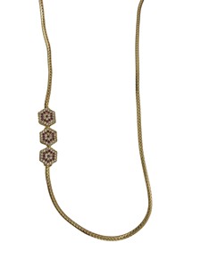 Divyoro Gold Plated Rope <b>Chain</b> Necklace with Hexagon Cubic Zirconia Pendant Women's Ethnic Party Fashion Jewelry - Product Image 1