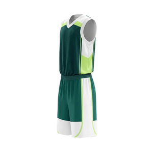 Conjunto de Uniforme de Baloncesto Verde Personalizado, Sin Mangas, Cuello en V, Absorbente de Humedad, Sublimado, Unisex, para Equipos Deportivos de Adultos - Product Image 5