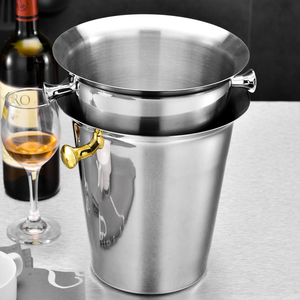 Enfriador de Champán y Cerveza de Acero Inoxidable de 5L con Asa Creativa, Cubo de Hielo Metálico para Bebidas, Ideal para Fiestas, Bares y Clubes - Product Image 3