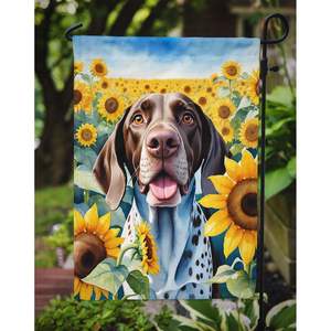 Drapeau allemand à poil court Tournesols Drapeau de jardin Boîte aux lettres multicolore Drapeau de cour décoratif Bannière Patio Artwork Yard Lawn Signs - Product Image 3