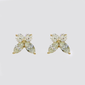 14KY White Diamond (Marquise) 1.13 CT, White Diamond (Round) 0.45 CT <b>Earrings</b> - Product Image 1