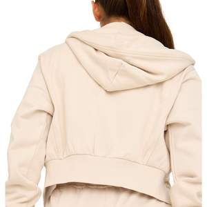 Sudadera Corta con Capucha para Mujer, Sudadera Oversize de Forro Polar, Jersey con Logo Personalizado, Ropa Urbana Casual, Ropa de Gimnasio, Venta al por Mayor OEM - Product Image 1