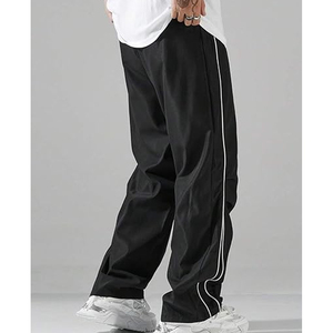 Nouveautés Automne – Pantalon Cargo Ample Taille Mi-Haute Élastique Style Urbain Cool en Nylon et Toile pour Homme – Pantalon de Survêtement Colorblock avec Bandes Latérales - Product Image 2