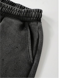 High Quality Embroidery Patch Running Shorts Men Dye Fade Distressed Acid Wash Shorts Heavy 100% Cotton French Terry Shorts - Product Image 2