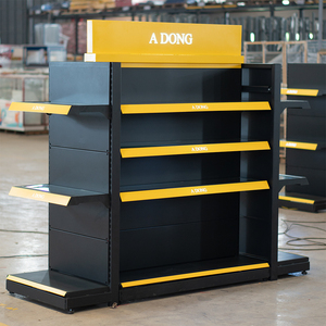 Heavy Duty Metal Gondola <b>Shelving</b> with End Unit | Solid Back Panel Store Fixture OEM - Product Image 6