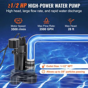 Pompa Automatica per Lavanderia 1/2 HP 120V, Portata 3500 GPH, Prevalenza 28 ft, Serbatoio 6 Galloni - Product Image 3
