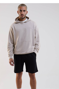 Ensemble tendance pour homme : sweat à capuche et short en molleton de coton gris, couleur unie, haute qualité, personnalisable, coupe décontractée, épaules tombantes, idéal pour l'automne - Product Image 1