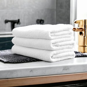 Toalla de Baño de Algodón Estándar para Hotel, Suave, Blanca - Product Image 1
