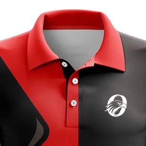 Black Red <b>White</b> <b>Cricket</b> Jersey for Men Polo Collar Team Sports Shirt Lightweight Athletic Uniform Breathable Game Practice - Product Image 3