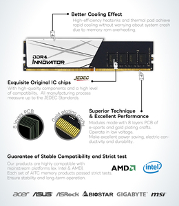 [Kingsman aitc] แรมตั้งโต๊ะสำหรับเล่นเกม8GB Ddr4 3200MHz พร้อมฮีทซิงค์สีขาว - Product Image 5
