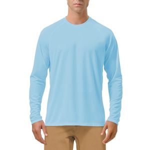 Light Blue Color Long Sleeve UPF 50 Sun Protection Fishing <b>Shirt</b> <b>Moisture</b> <b>Wicking</b> Pullover Fishing Wear For Men's - Product Image 5