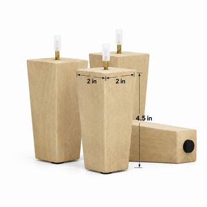 Pied de meuble rectangulaire en bois massif, design minimaliste, installation facile, base de canapé-lit, pied de canapé en bois massif - Product Image 2