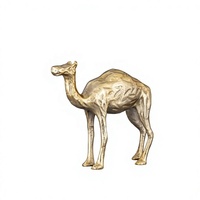Sculpture Moderne Pop Art Chameau Doré, Figurine Artisanale en Aluminium, Décoration de Table pour la Maison, Écologique et Durable, Idéal Cadeau de Pendaison de Crémaillère