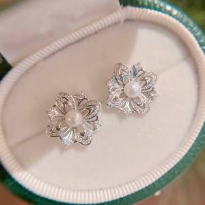 Boucles d'oreilles à clip en forme de lune violette, série Fleur de Haitang, étoile de lave, perle d'eau naturelle, sans trou d'oreille, clips d'oreille tendance - Product Image 4