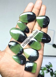 Lot en gros de cabochons d'antigorite serpentine bicolore 100% naturelle de haute qualité - Product Image 4