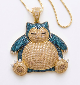 Pendentif en moissanite couleur or, breloque animale, micro-pavé, pierres bleues et blanches, cadeau de bijoux - Product Image 2
