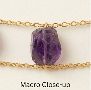 Collier ras du cou en améthyste naturelle plaqué or 18 carats |   Pierres précieuses certifiées naturelles - Product Image 2